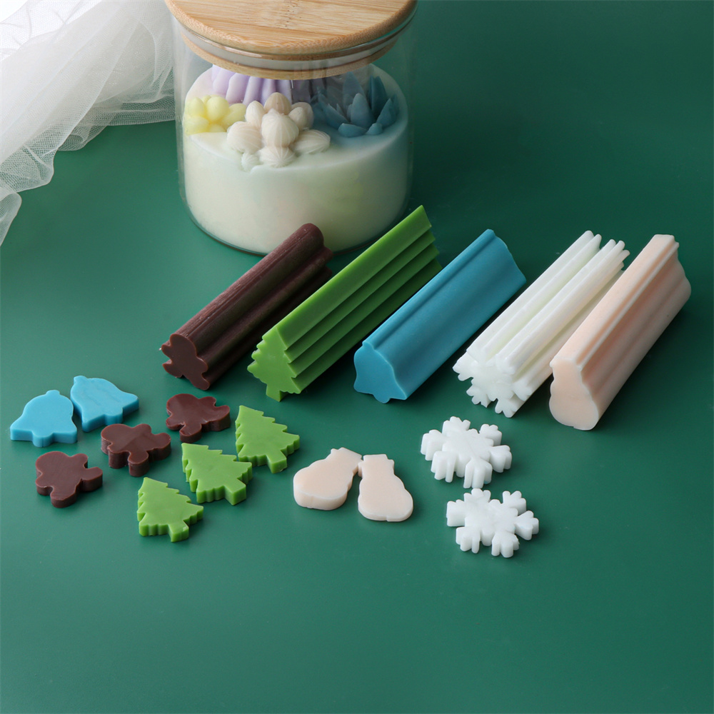 Soap Making Diy Kit - คริสต์มาสซิลิโคนหลอดคอลัมน์สบู่เทียนแม่พิมพ์ MINI Snowman Bell Snowflake Xmas