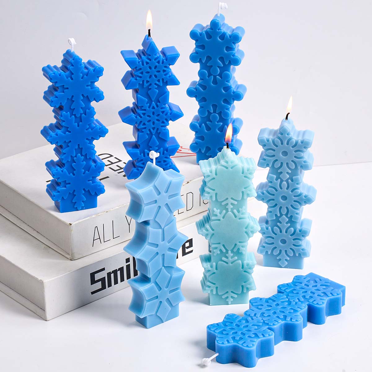 Soap Making Gifts - แม่พิมพ์เทียนรูปเกล็ดหิมะคริสต์มาส DIY สำหรับทำเทียนหอม สบู่ แม่พิมพ์ซิลิโคน ปูนปลาสเตอร์