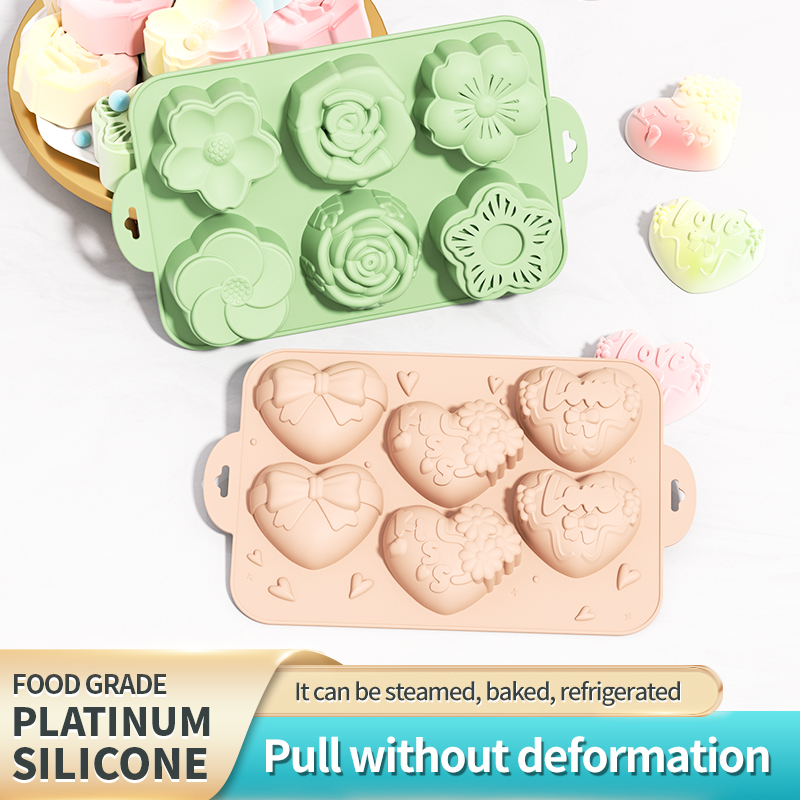 Soap Making Instructions - แม่พิมพ์สบู่ซิลิโคน, แม่พิมพ์รูปหัวใจและดอกไม้หลากหลายรูปแบบ, เหมาะสำหรับทำสบู่, เค้กทำมือ, ช็อกโกแลต, บิสกิต,