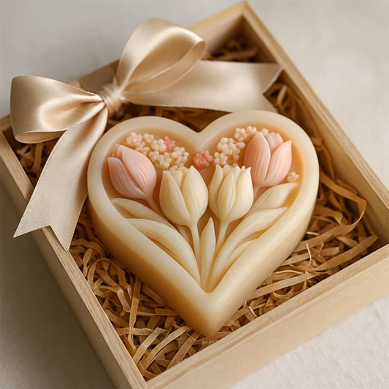 Soap Making Kit For Beginners - แม่พิมพ์ซิลิโคนสำหรับเทียนรูปหัวใจ – ชุดงานฝีมือ DIY สำหรับทำเทียนหอม ปูนปลาสเตอร์